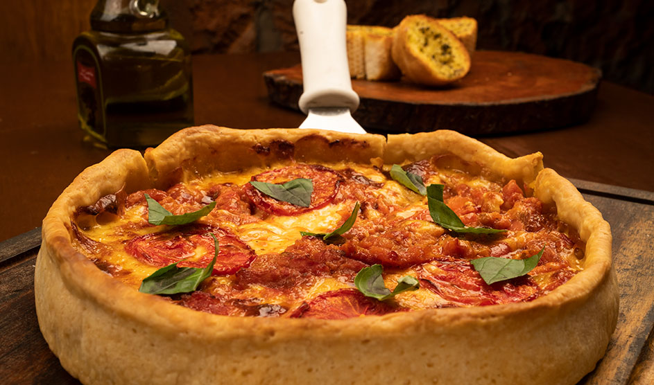 Deep Dish Pizza Margarita