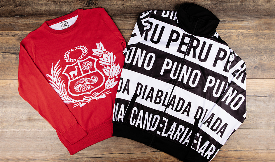 Sweater rojo y casaca Puno
